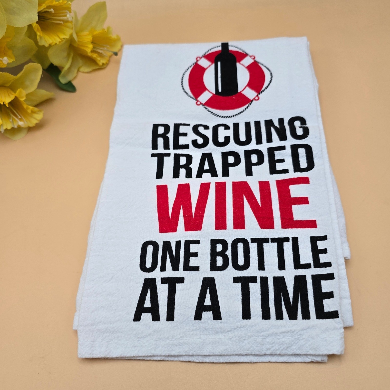 Wine Lovers Gift Set Book Towels Burlap Bag Woozie Sleeve Wine Decor 6 Pc