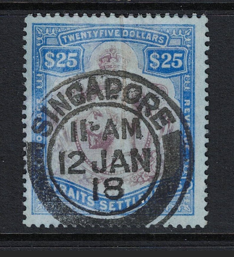 Straits Settlements SG# 213 Used / Nice Cancel - S20471