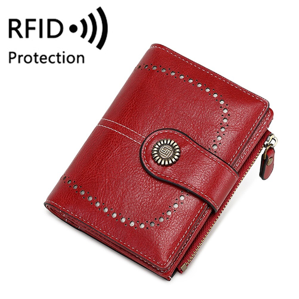 Women RFID Blocking Small Leather Wallet Credit Card Holder Mini Bifold Purse US