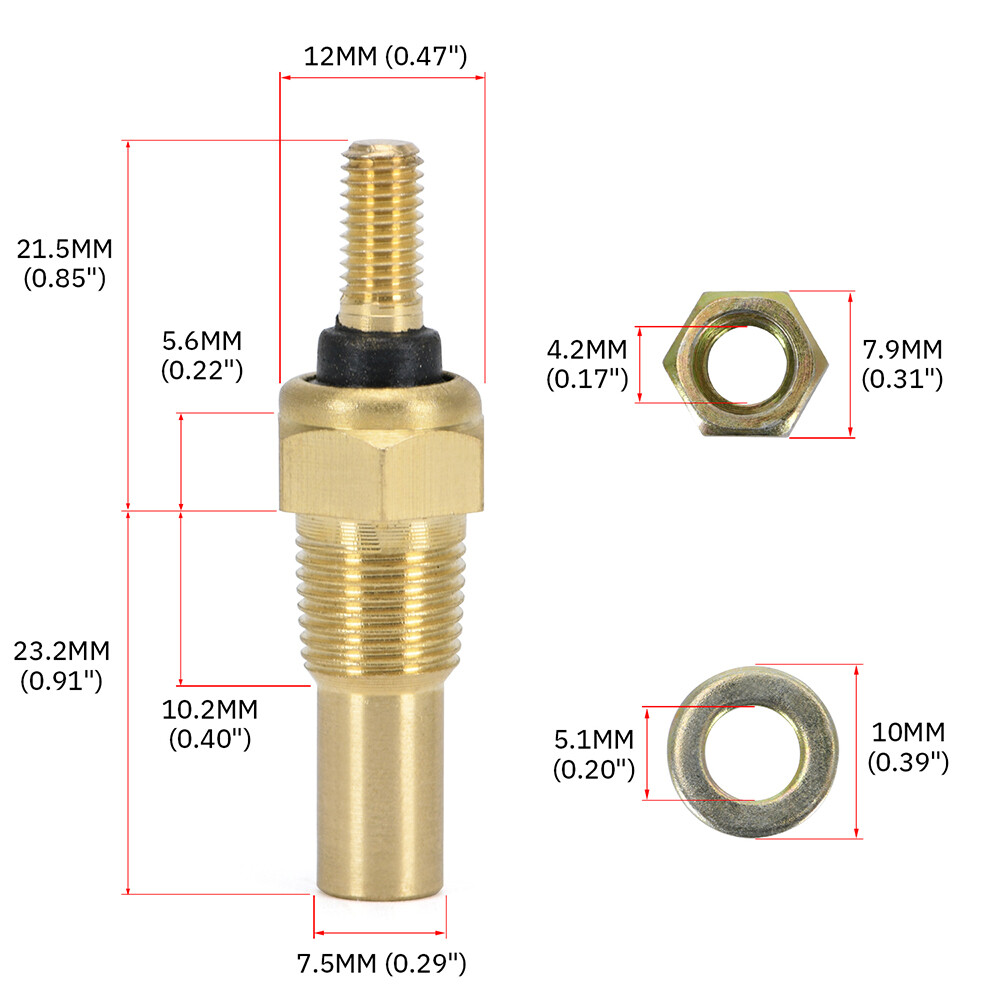 1/8 NPT Temperature Sensor Water Coolant Oil Temp Sensor Sending Sender Unit
