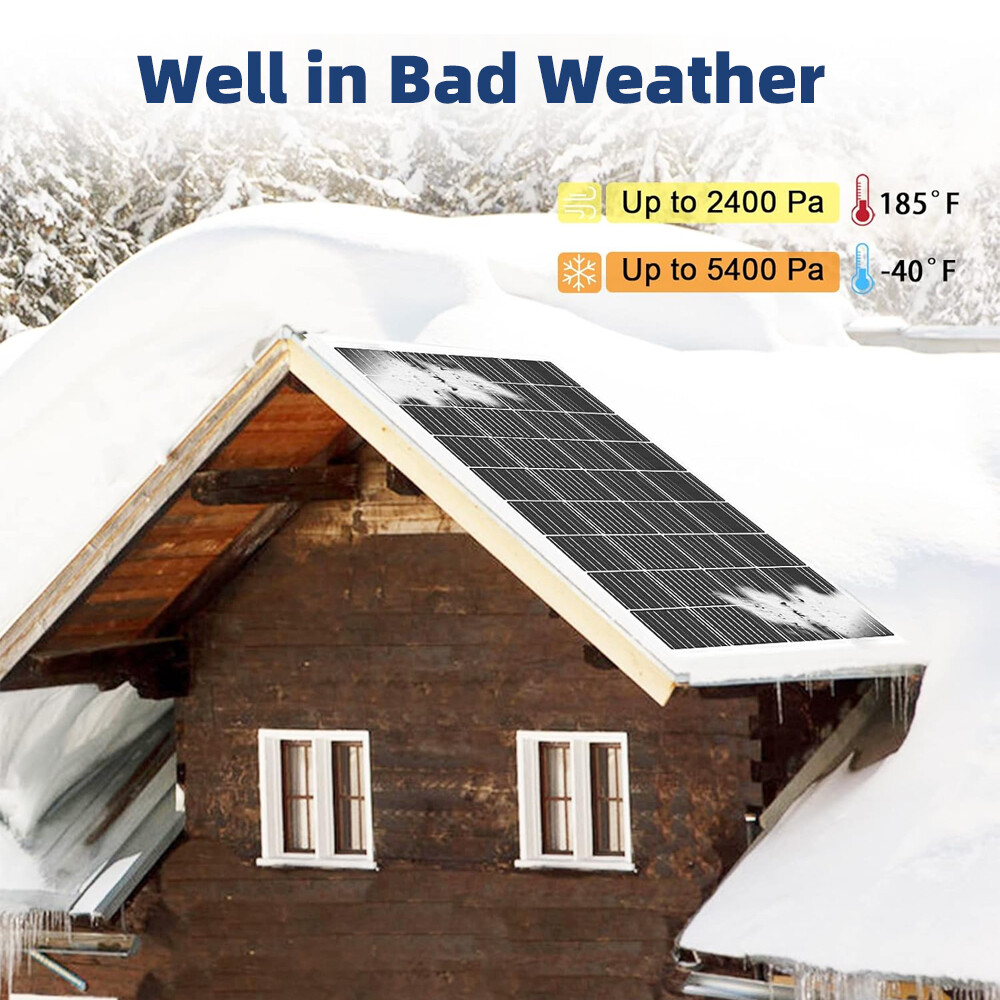 200 Watt Solar Panel Monocrystalline High-Efficiency Module PV Power Panels 2PCS