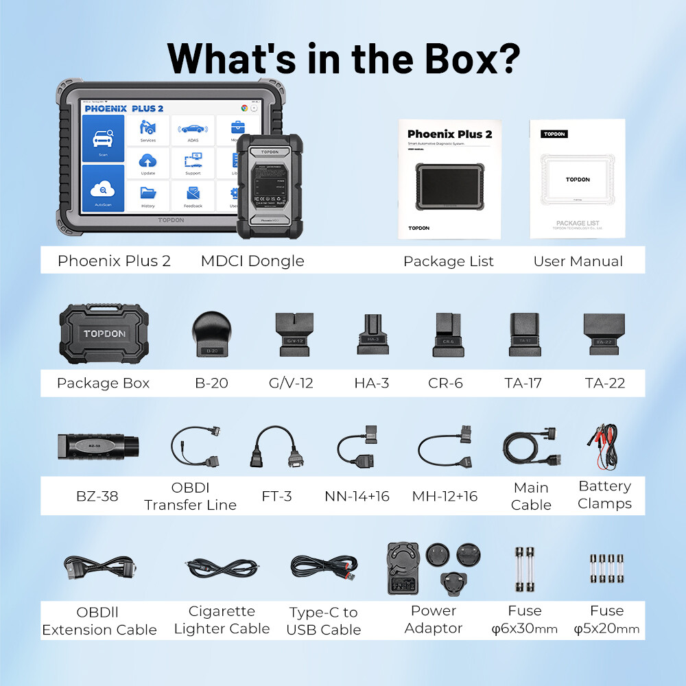 2025 TOPDON Phoenix Plus 2 Online Coding Car Full System Diagnostic Scanner Tool