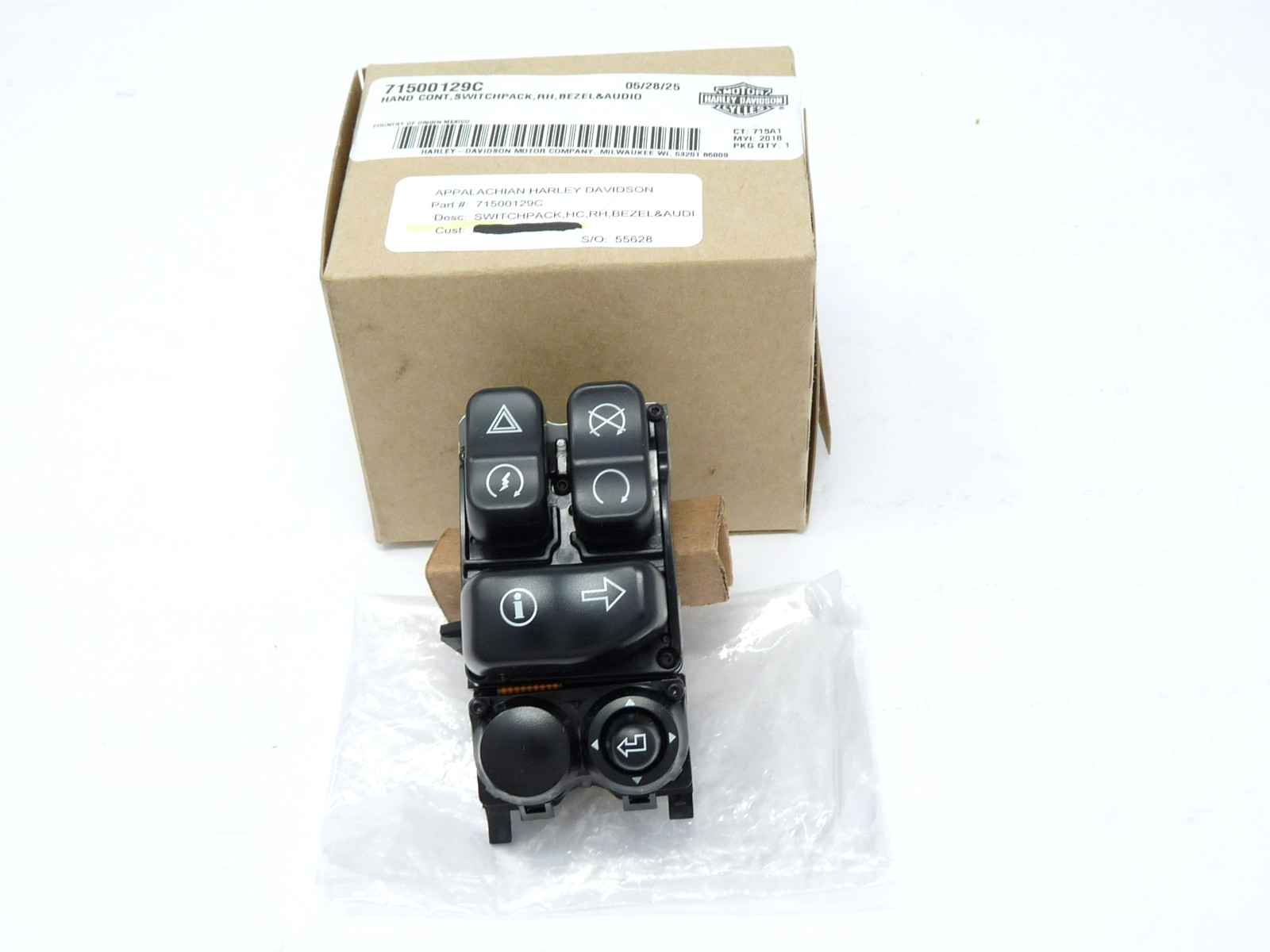 GENUINE HARLEY DAVIDSON RH CONTROL SWITCH PACK 19-23 STREET ROAD GLIDE 71500129C