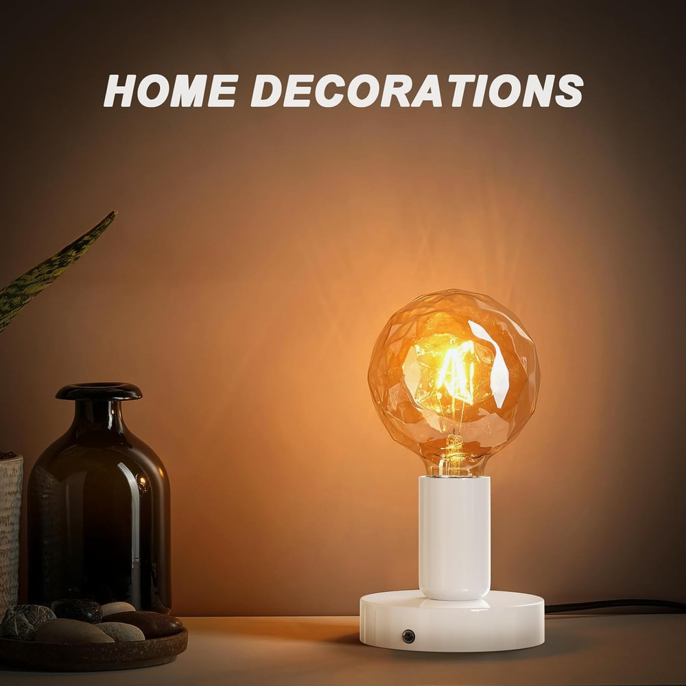 【Upgraded】 2 Polished Metal Desktop/Hanging Light Bulb Socket E26/E27 Lamp Base,