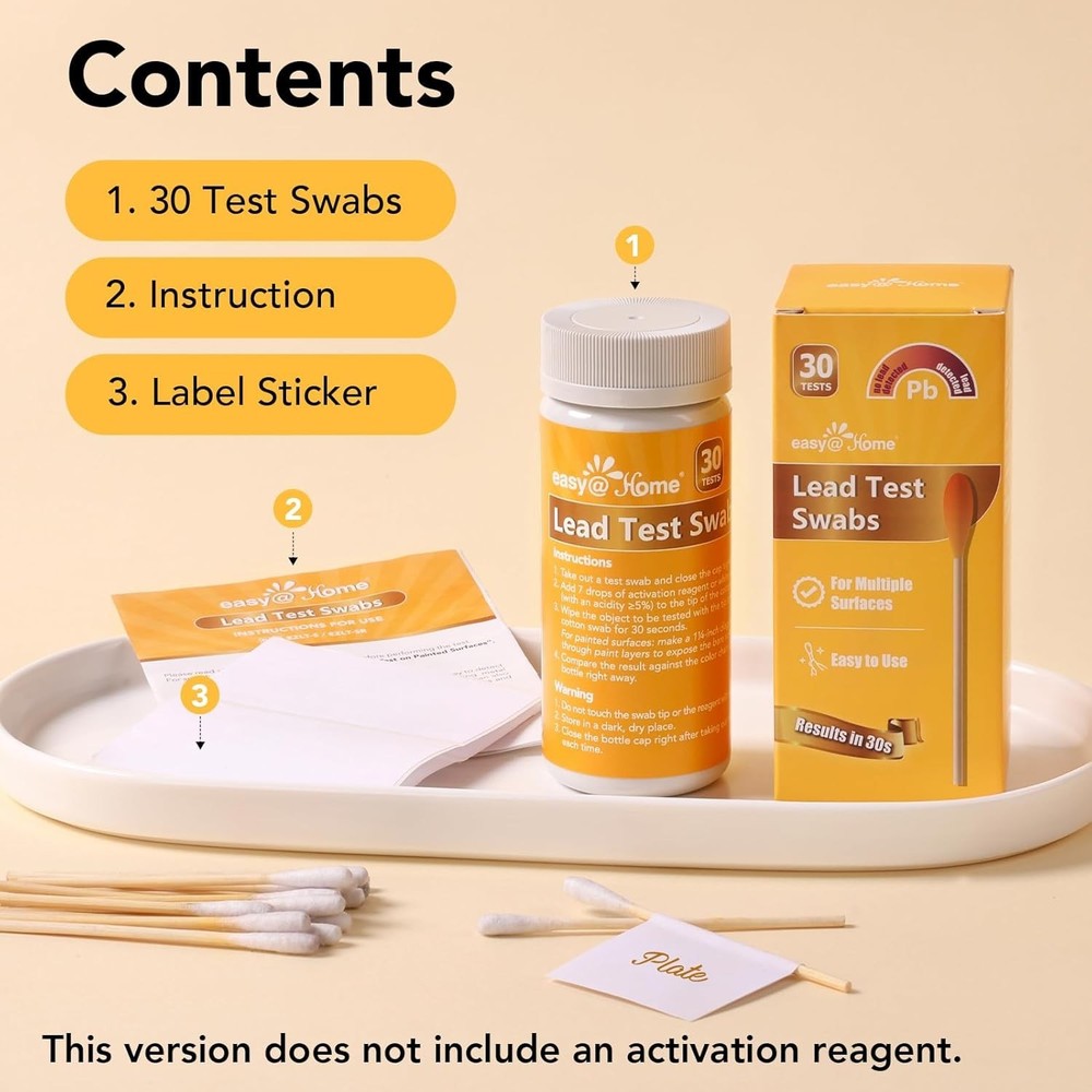 Lead Kit – 30 Rapid Lead Testing Swabs with 30-Second Colour-Change Results ...