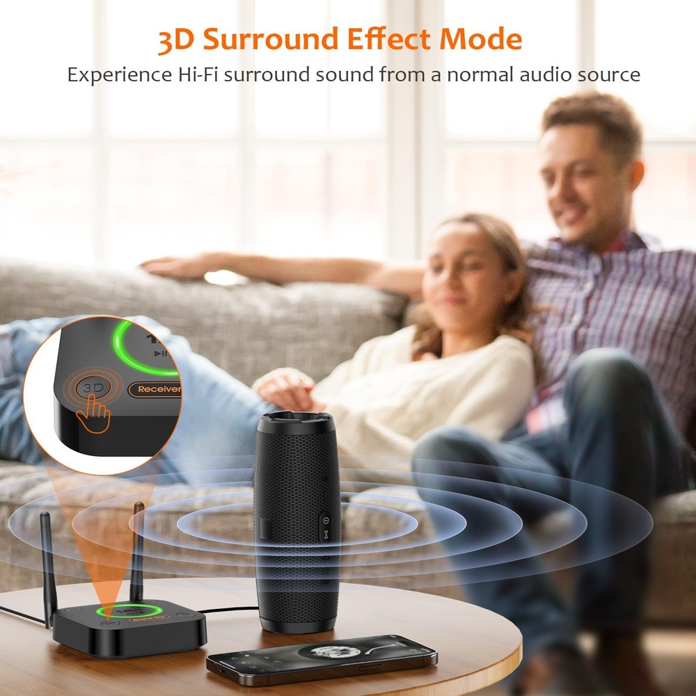 [Upgraded] B06Pro Long Range Bluetooth Receiver, HiFi Wireless Audio Adapter,...