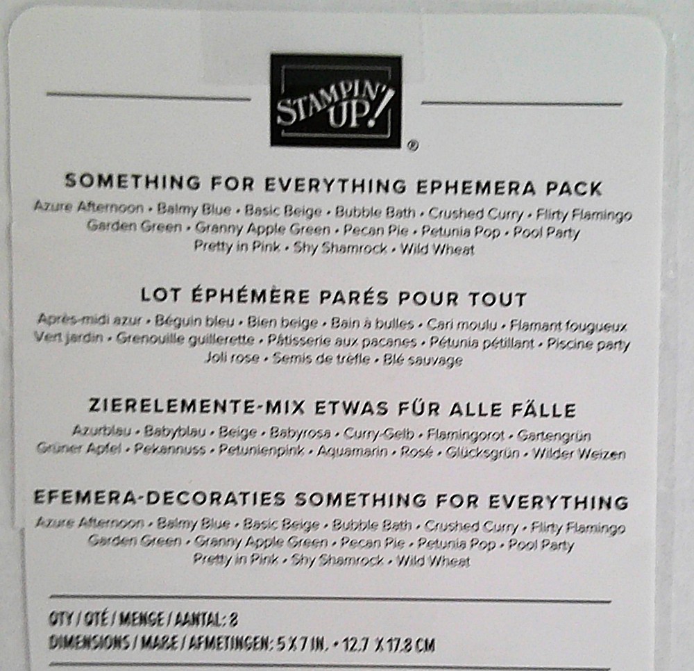 Stampin' Up! Something for Everything Ephemera Pack, retired, slightly used