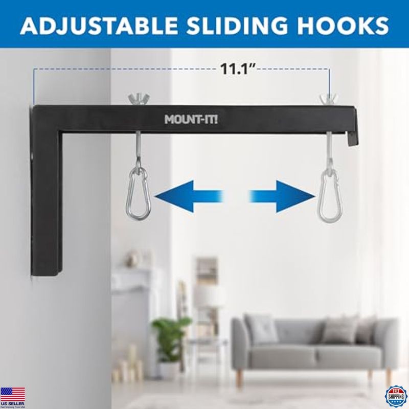 Mount-It! Extra Large Heavy-Duty Projector Screen Wall Mount L-Brackets, 66 lbs