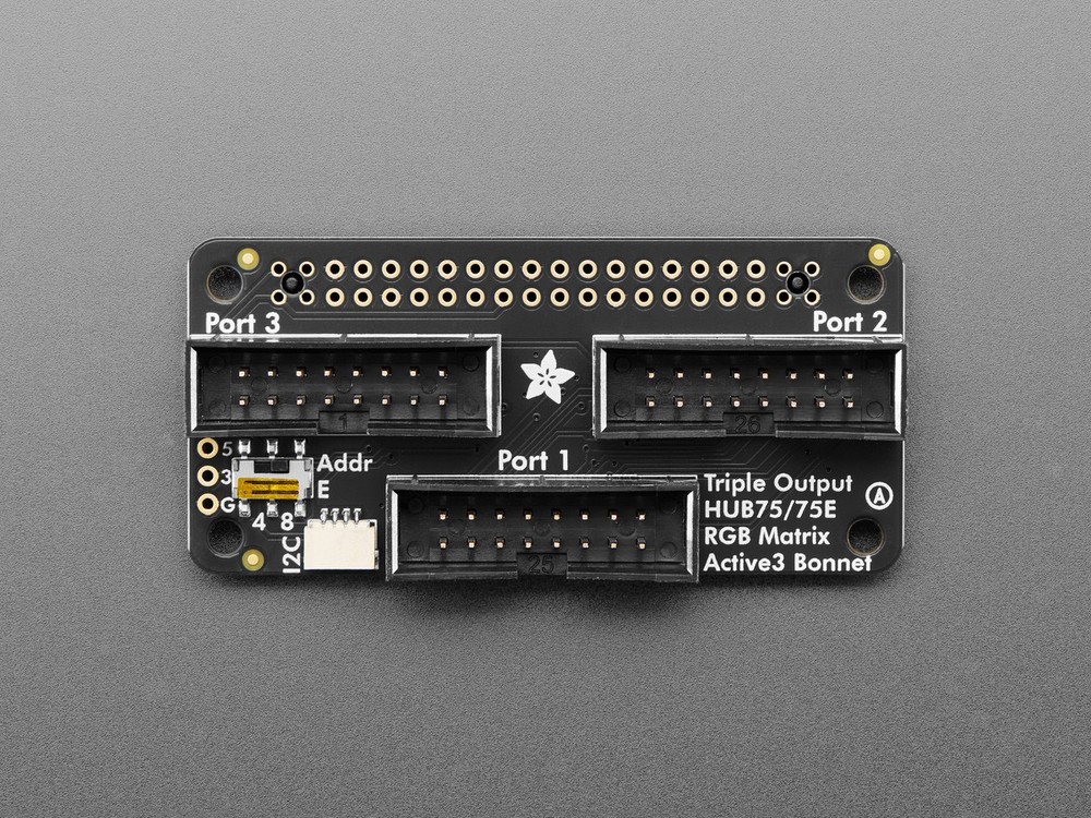 Adafruit Triple LED Matrix Bonnet for Raspberry Pi, HUB75, 6358