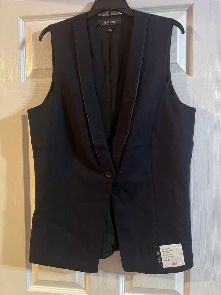 Affinity Apparel Suit Vest Size Large Dark Blue