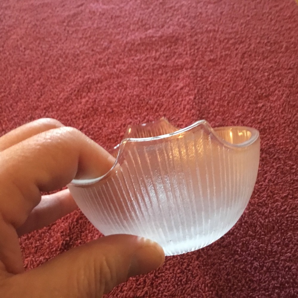 glass dish ovel shaped lined