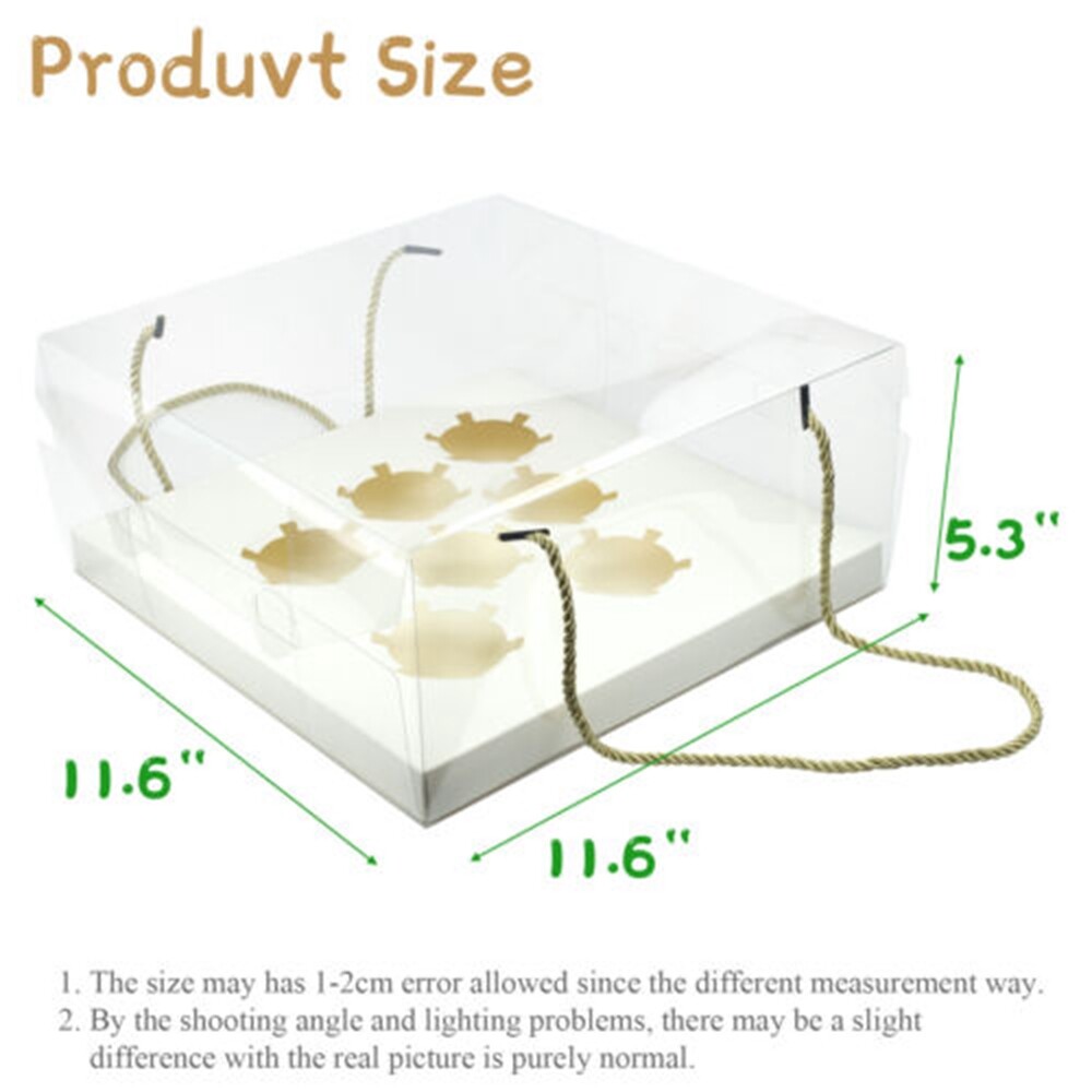 2pc Cake Boxes with 7pcs Random Toppers ECO-FRIENDLY Cupcake Containers