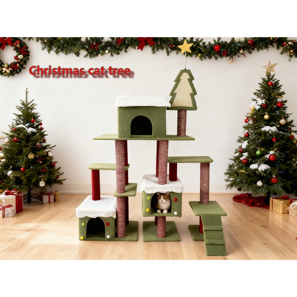 Tall Cat Tree Perch for Large Cats, Cat Tower Indoor Multi-Level Activity Tower