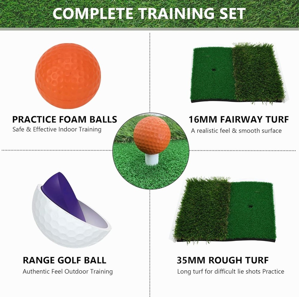 Golf Practice Net Golf Hitting Aid Training Chipping w/ Target Backyard Outdoor