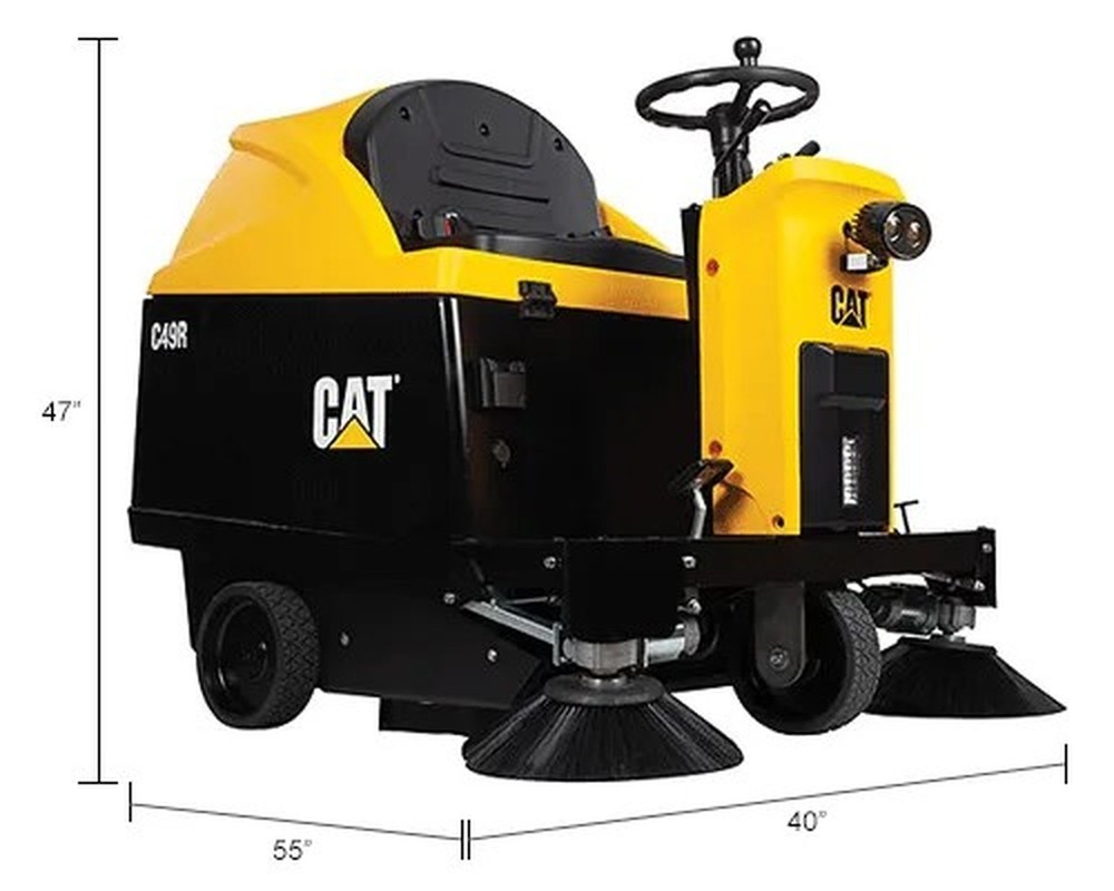 Cat? C49R Auto Ride-On Sweeper, 49" Cleaning Path