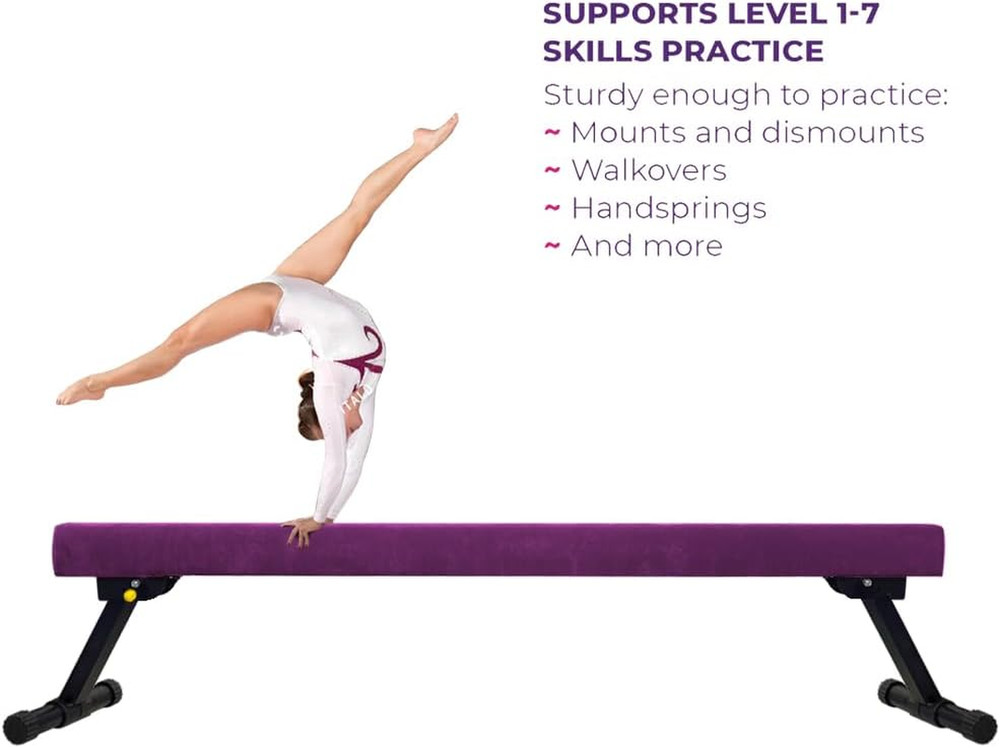8FT Adjustable&Foldable Gymnastics Balance Beam,Home Gym Equipment,Easy Assembli