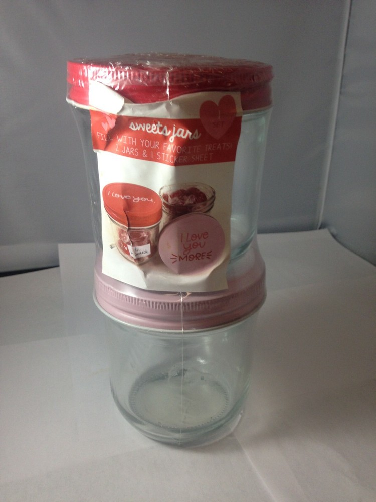 Sweets Jars 2 Jars and 1 Sticker Sheet New