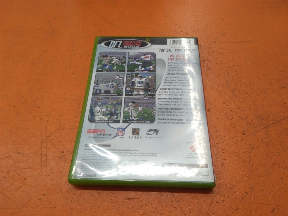 ⭐️⭐️⭐️⭐️⭐️ NFL Primetime 2002 Microsoft Xbox **Empty Case** w Manual