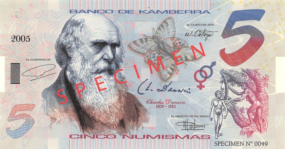 UK / C. Darwin  5  Numismas  2005  Specimen  Uncirculated Banknote D34