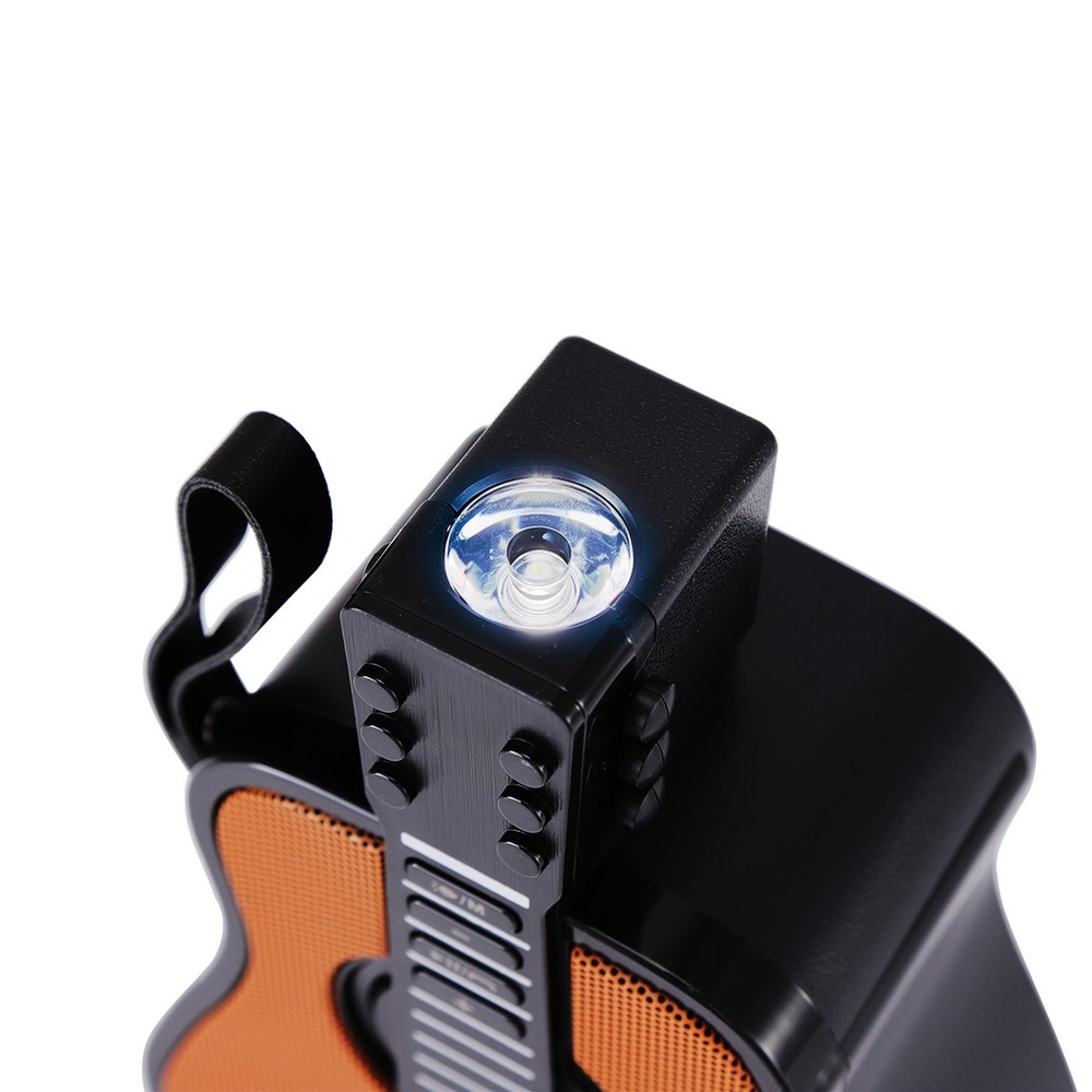 Portable Solar Rechargeable Guitar Design Bluetooth Speaker with Flashlight FM