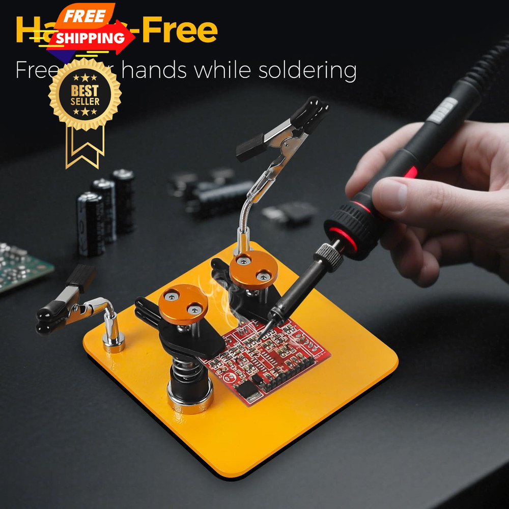 Helping Hands Clamp Metal, Adjustable Third Hand Soldering Small, Yellowblack