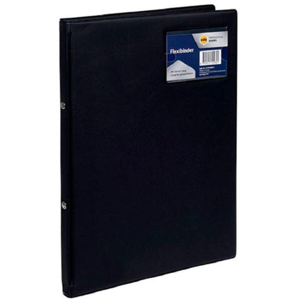 NEW 18x Marbig Flexibinder 2 Ring Binder Folder 20mm A4 Black BULK Pack