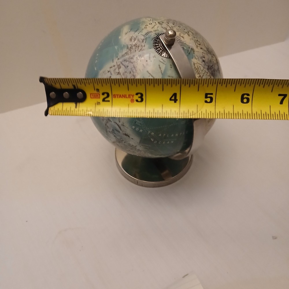 world map 6" globe Vintage desktop table decorative globe earth on base