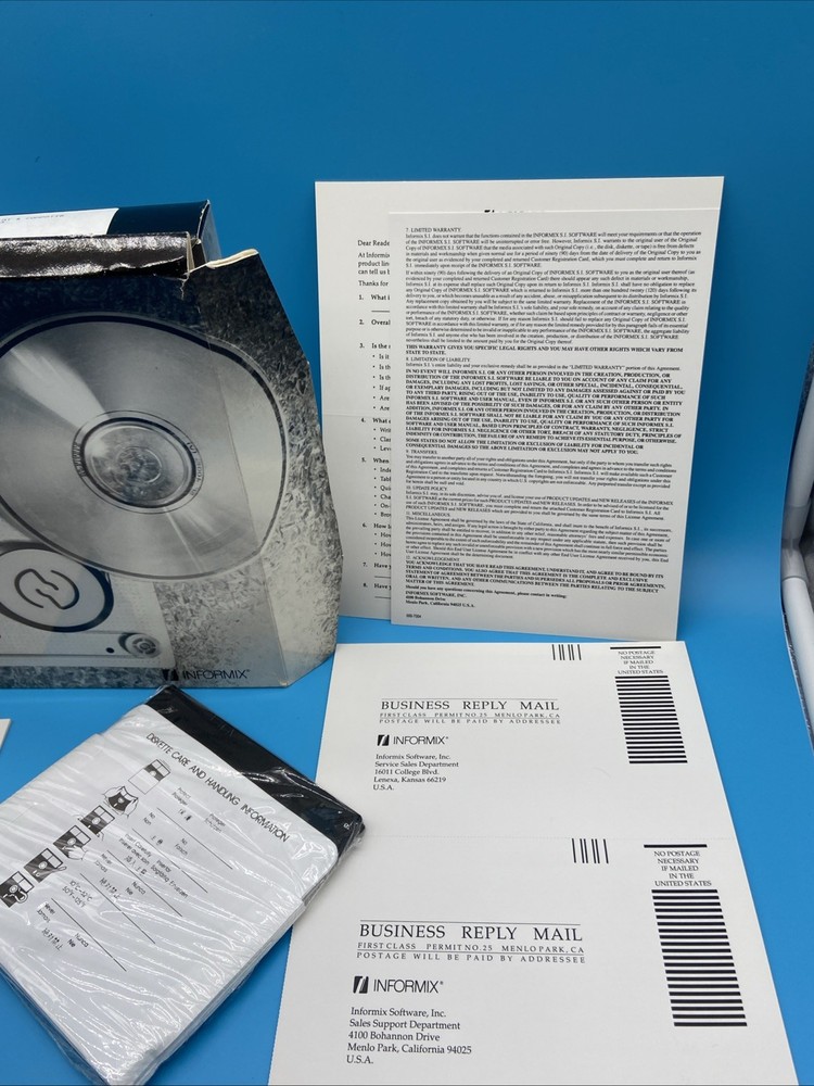 NEW OLD STOCK Sealed Informix DOS Runtime Box Set - ESQL/C 4GL SQL 5.25" Floppy