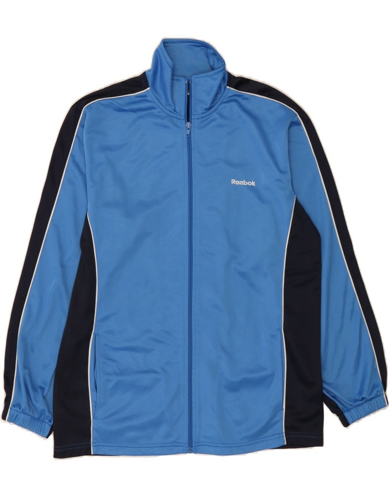 REEBOK Mens Tracksuit Top Jacket Medium Blue Colourblock Polyester CP50