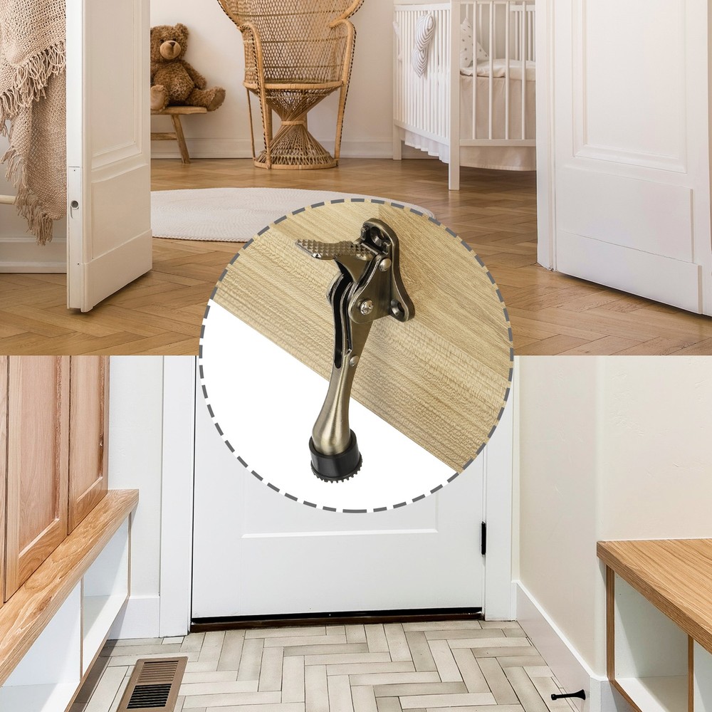 Kickdown Door Stop 6 Inch One Touch Kickdown Door Stopper Silver