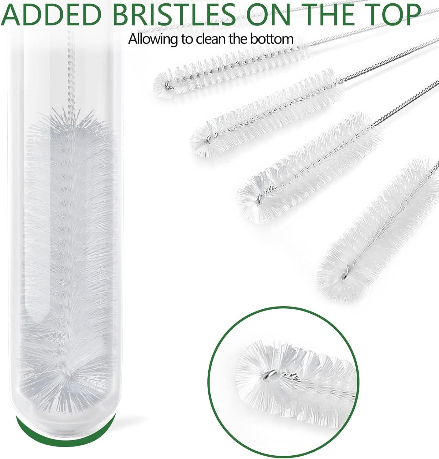 Nylon Straw Brush Cleaner Bottle Tube Pipe Small Long Cleaning 10Pcs Set USA Lot