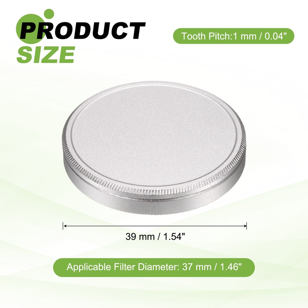 37mm Metal Lens Cap Universal Lens Filter Stack Cap Slim Stack Silver