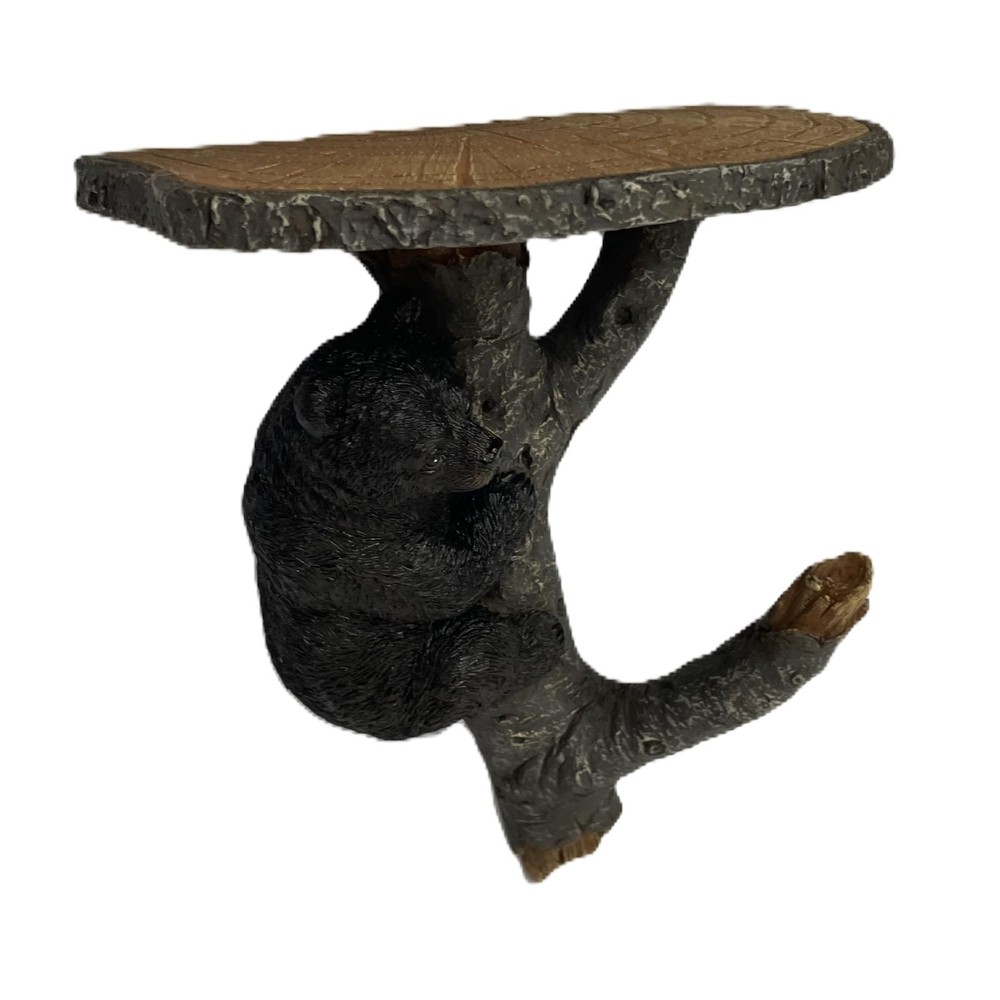 Climbing Bear Wall Shelf - Rustic, 1 Shelf, Accent Shelf, Decorative Wall She...