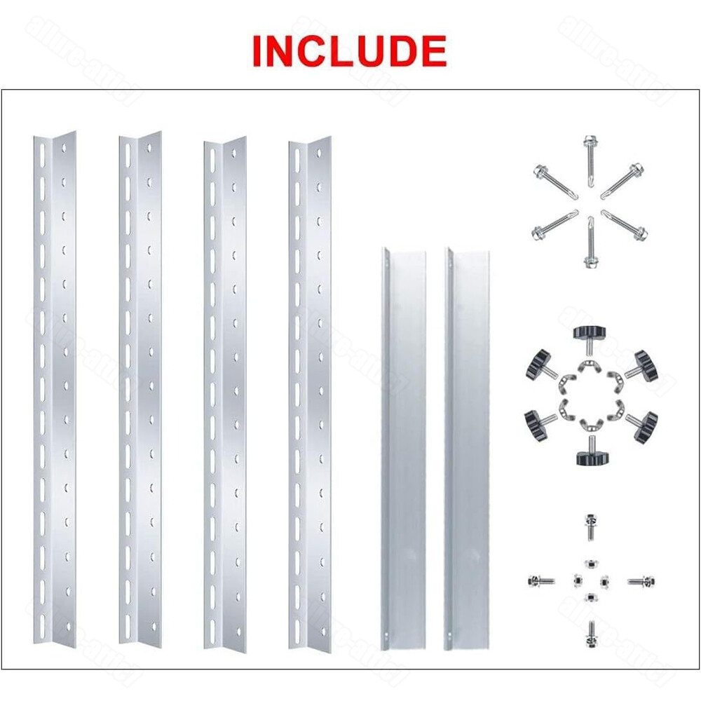 4 Set Adjustable Solar Panel RV Tilt Mounting Rack Bracket Rooftop Flat Surface