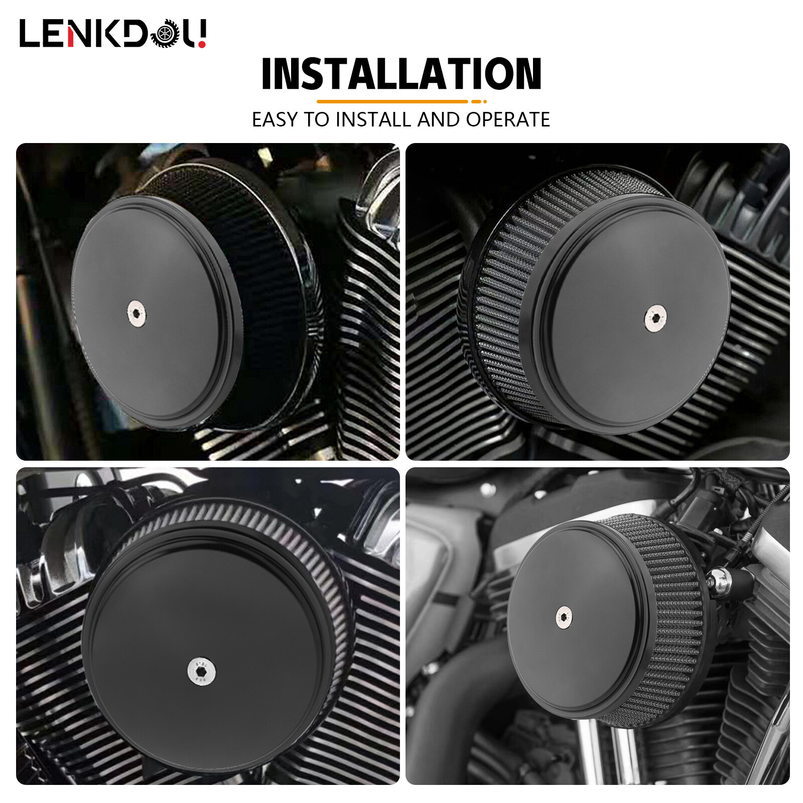 Air Cleaner Intake Filter For Harley Dyna Softail Touring Road King Street Glide