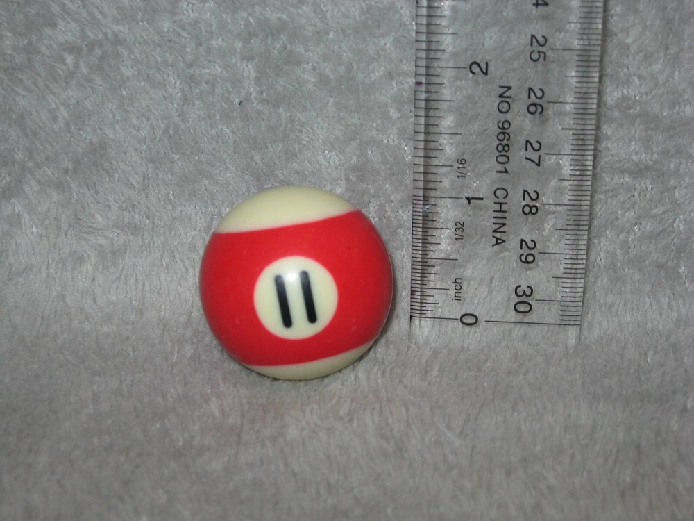 Mini Pool Ball #11 Red Stripe 1.5" Diameter Miniature Billiard Replacement