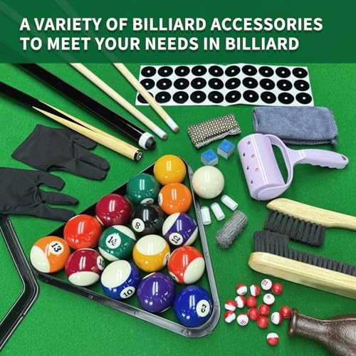 95pcs Pool Table Accessories Set - Balls, Triangle, Rack, Cue, Chalk, Tips,