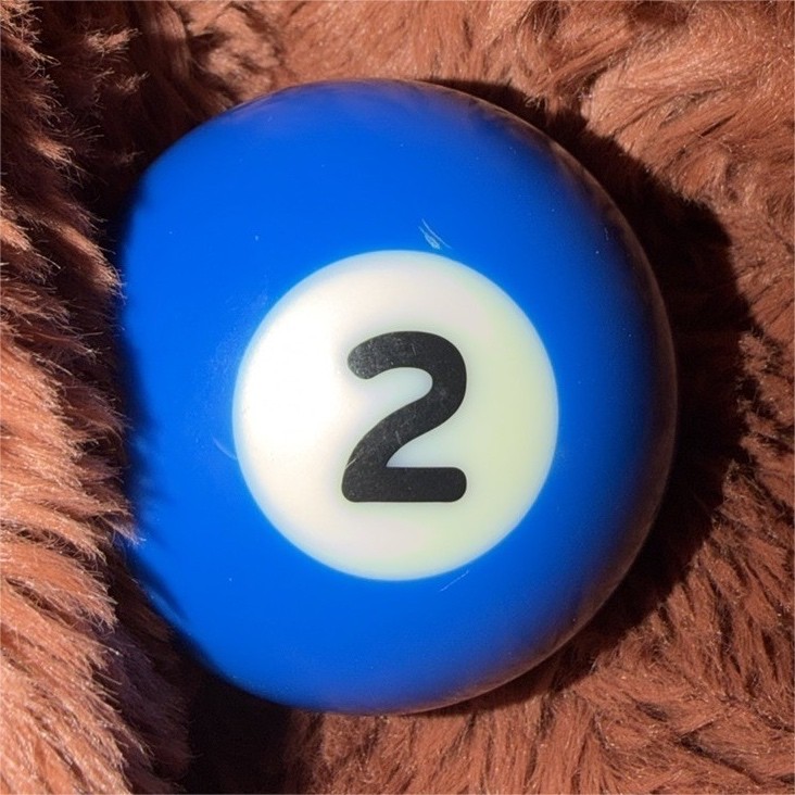 Unique Blue Number 2 Billiard Ball for Pool Table From Local Dive Bar