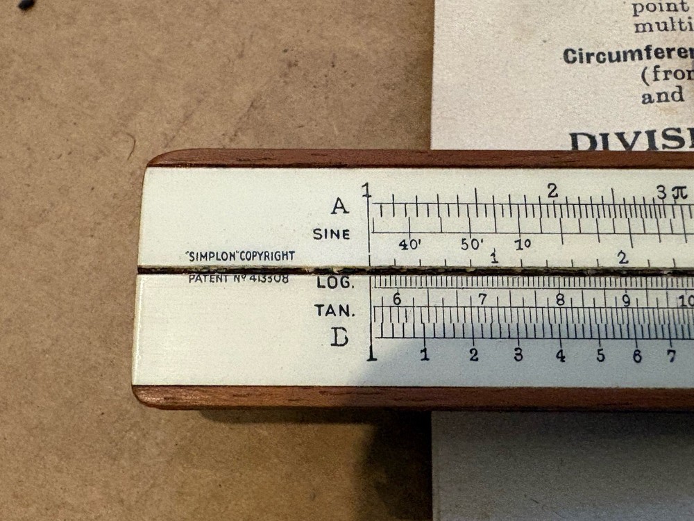Vintage mcl simplon slide rule