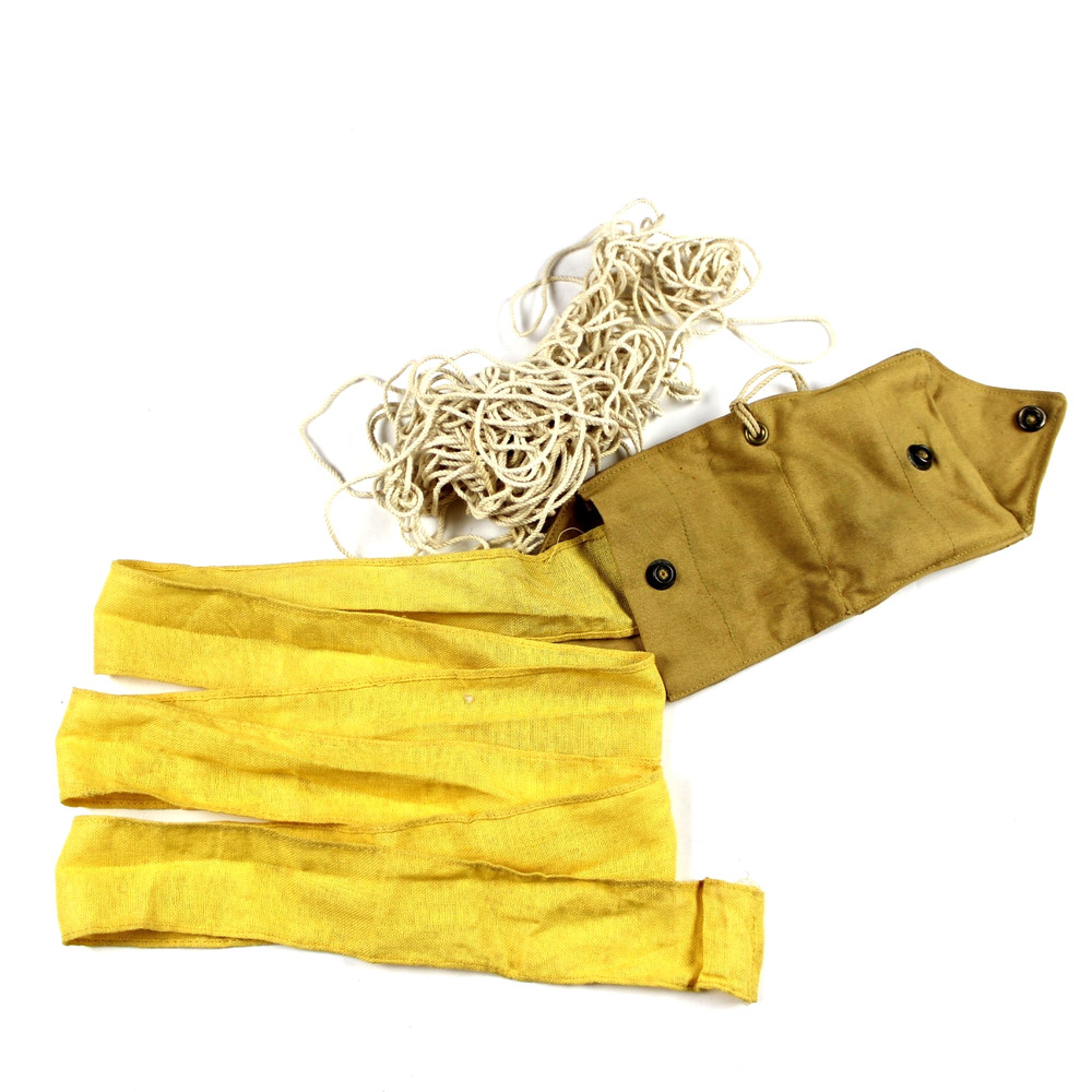 WW2 US NAVY USN USMC AVIATOR MBG-1 SURVIVAL SIGNAL BAG YELLOW SLEEVE ROPE