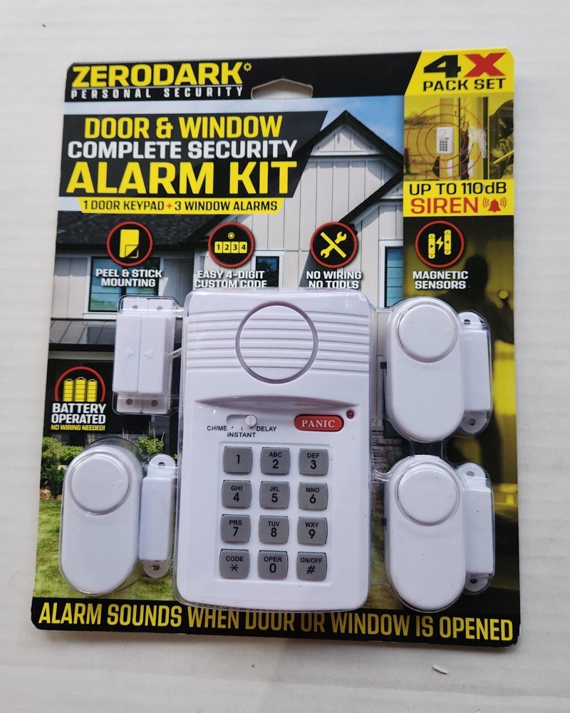 ZeroDark Personal Security Door & Window Complete Security Alarm Kit - 4X Pack