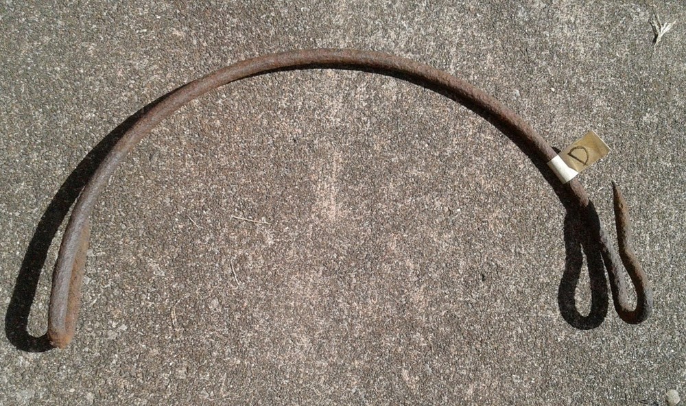 Antique Hand Forged Primitive Iron Butcher Kettle Handle 1870s