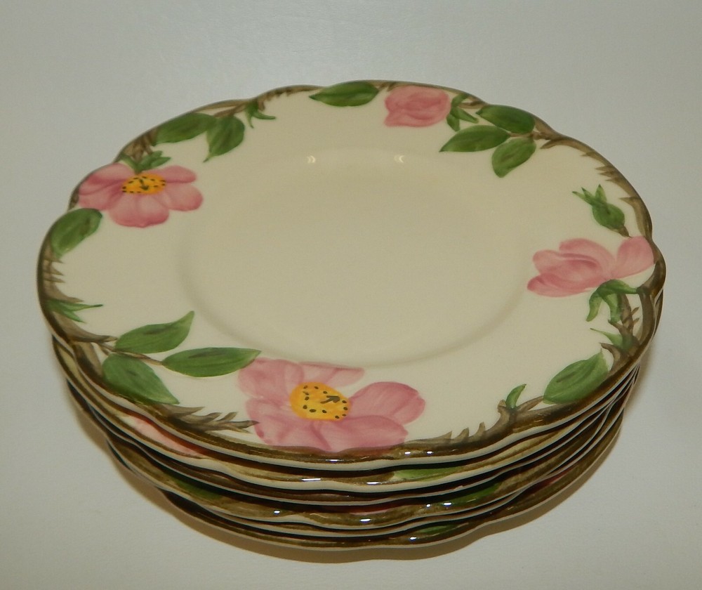 6 Vintage Franciscan Desert Rose 6.25" Bread Plates