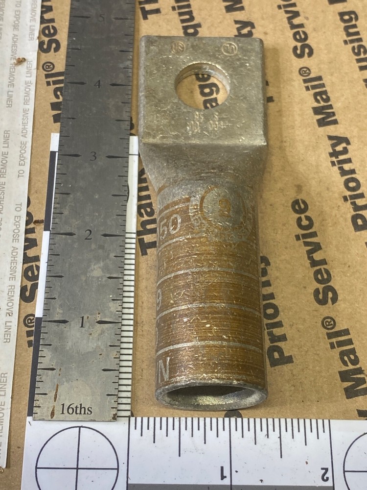 One Tin-Plated Copper Compression Lugs (500 cu 558)