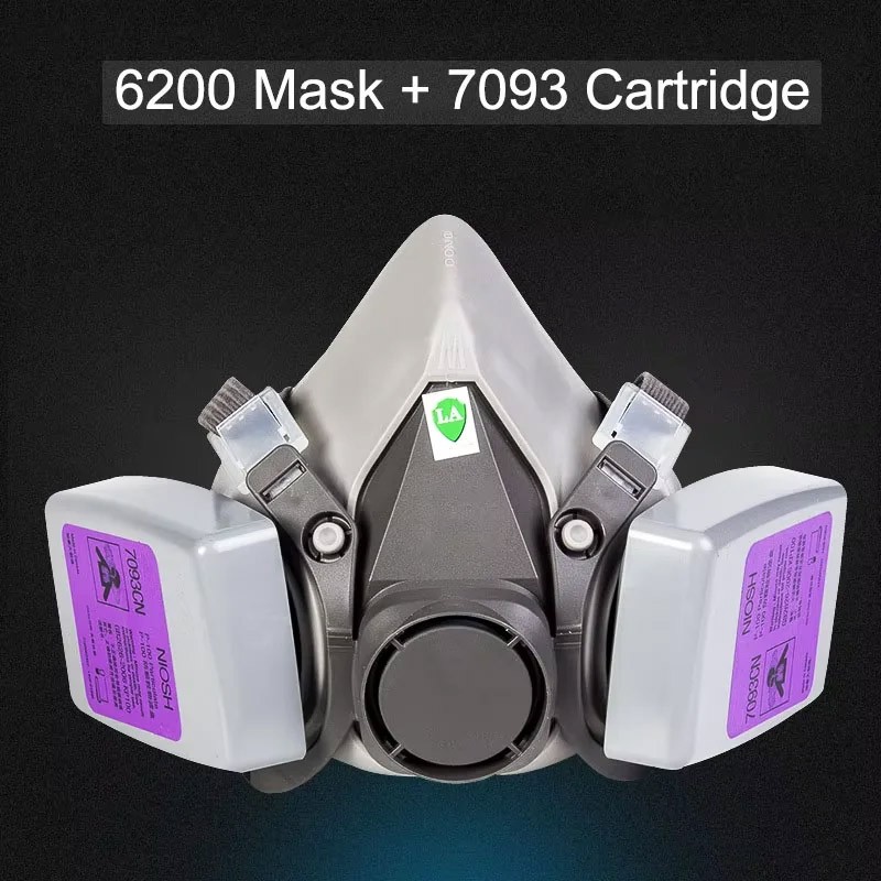 6200 Half Face Gas Respirator Mask with 7093 Filters for Chemicals Spray Paint