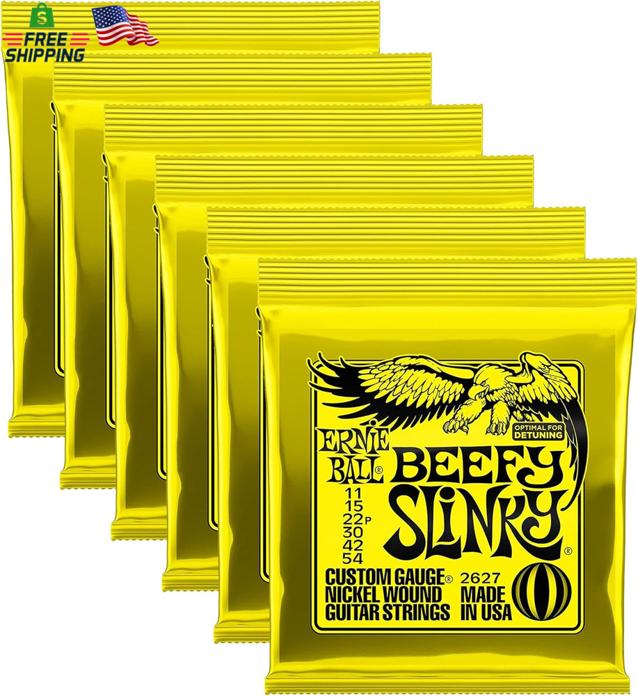 Ernie Ball 2627 Beefy Slinky 11-54 (6 Pack Bundle)