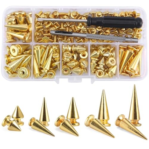 70 Sets Mixed Shape Spikes and Studs Assorted Sizes Tree Spikes Mixed 70Pcs