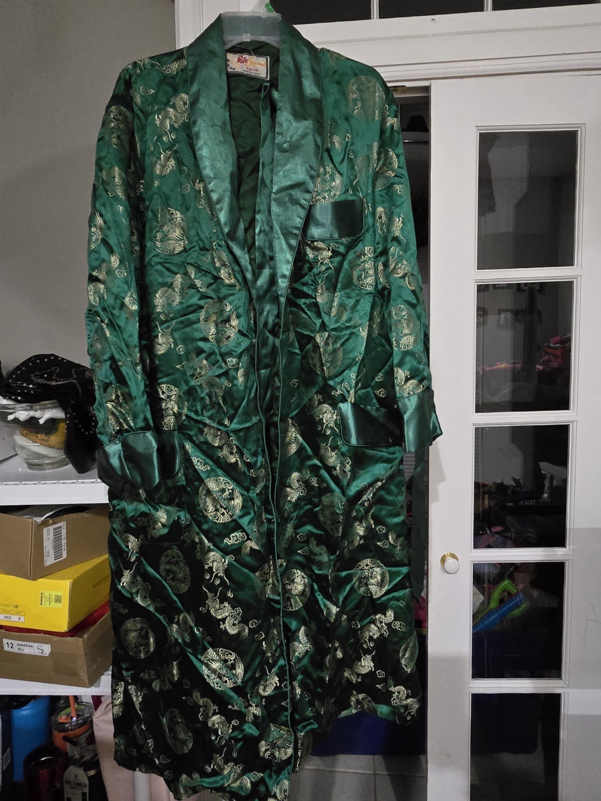 Mens Vintage Chinese Belted Robe [Silk] Size 46 Great