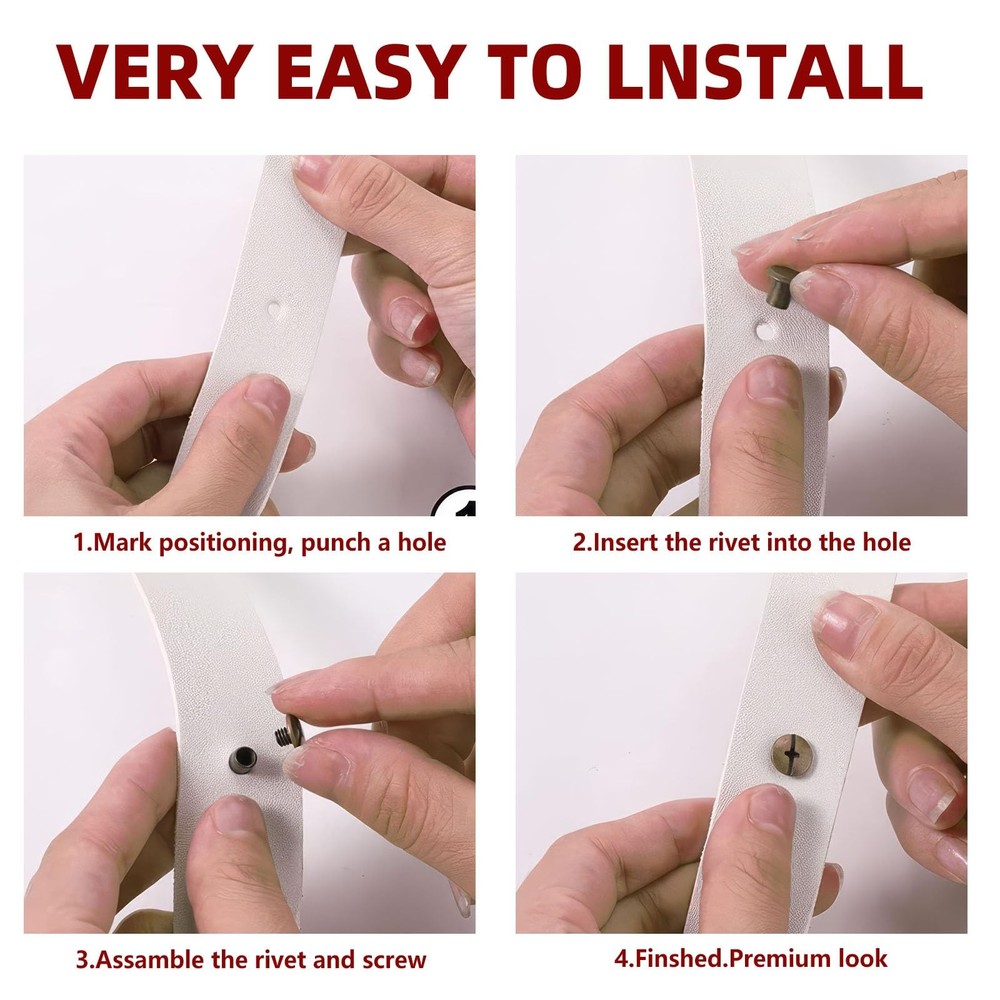 110 Sets Bronze Chicago Screws Assorted Kit 8 Sizes Round Flat Head Rivets