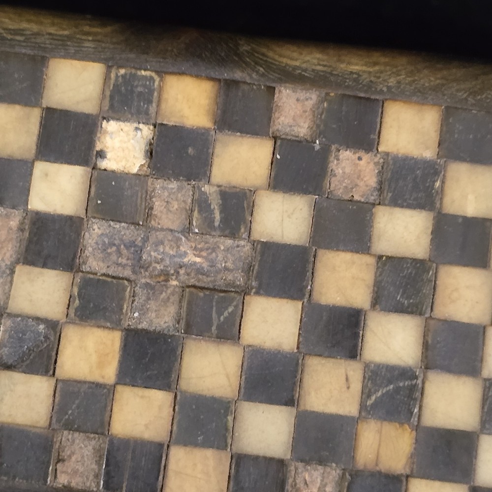 Antique Snuff box checkerboard inlay old